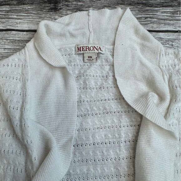 Merona Women's Lightweight Long Sleeve Cardigan White XS Extra Small Long Sleeve - Picture 3 of 12